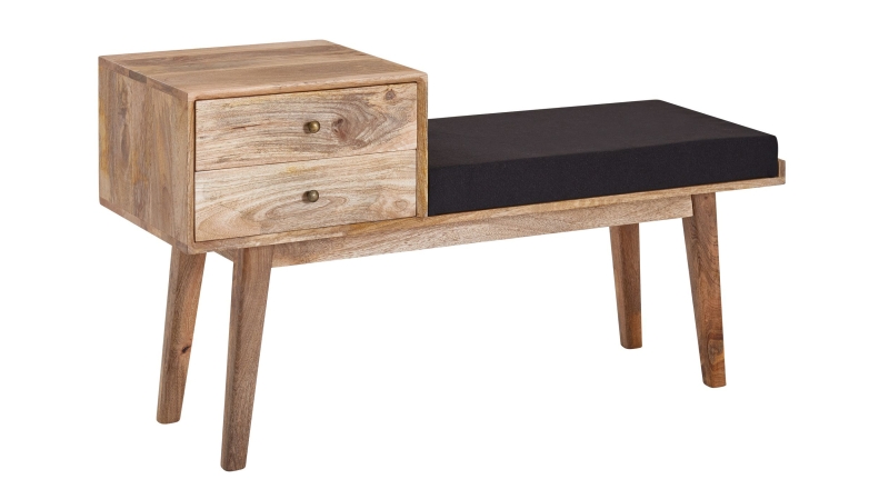 Sitzbank mit Schubladen 120 cm Mango lackiert - MARIT 