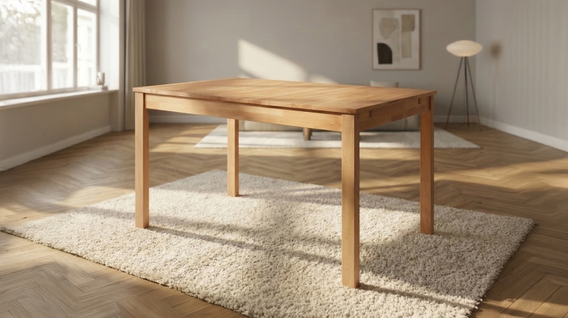 Esstisch 125 cm ausziehbar 165 cm Kernbuche massiv geölt - VARIUS