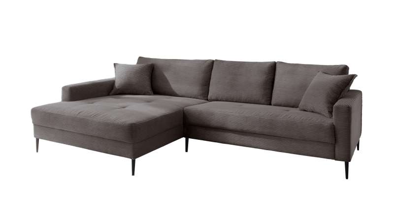 Ecksofa Cord grau 276 x 173 cm - OT links - SUMMER