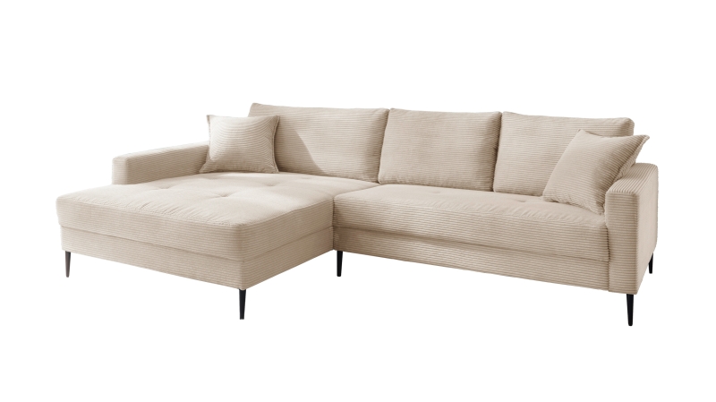 Ecksofa Cord creme 276 x 173 cm - OT links - SUMMER