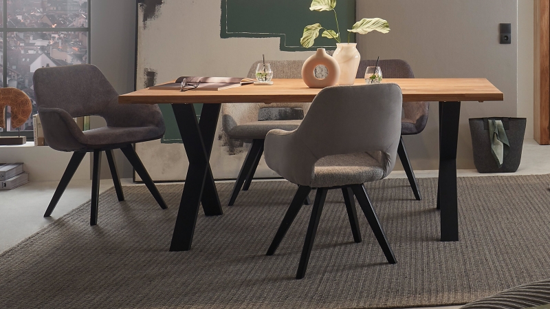 Esstisch Baumkantenoptik 200 cm massiv Eiche - TELMA