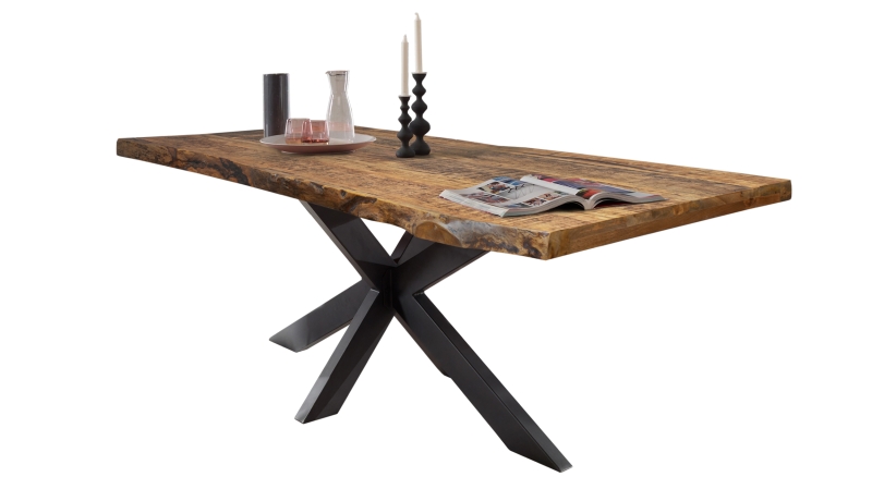 Esstisch Baumkantentisch massiv 180 cm Mango lackiert - TIM