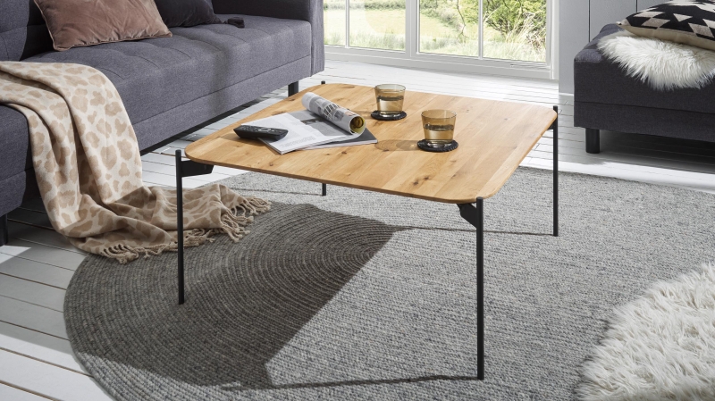 Couchtisch Eiche massiv geölt - 80 x 80 cm - ALTO