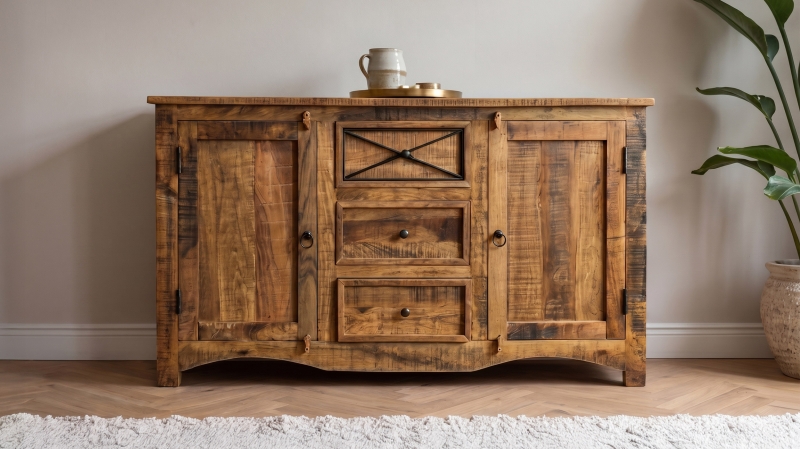Sideboard 150 cm Akazie massiv lackiert montiert - ACANO