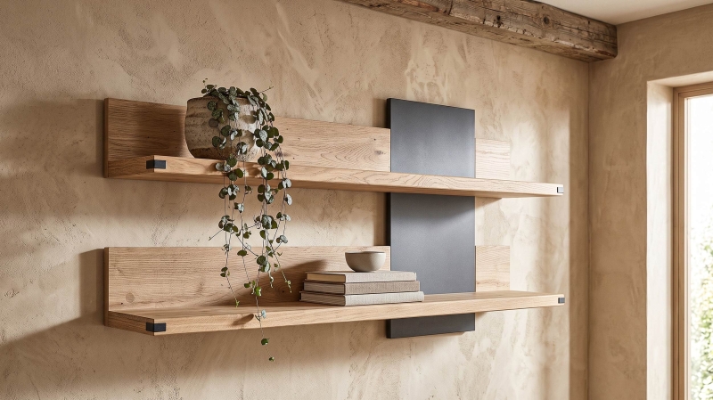 Wandboard Wildeiche 120 cm  massiv - graphit - CATANIA