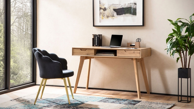 Schreibtisch Eiche teilmassiv - 120 cm - HELSING