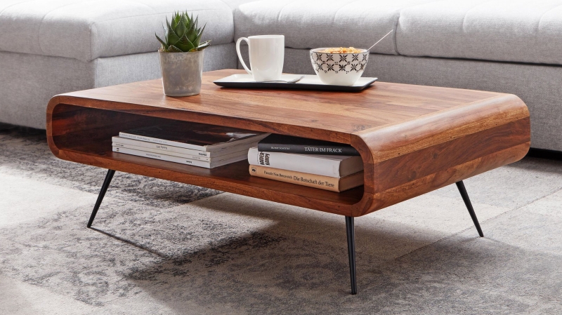 Couchtisch Sheesham massiv gebeizt - 90 x 55 cm - RAYNE