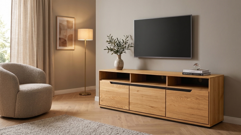 TV - Lowboard Wildeiche geölt massiv 153 cm TV - Board - ARAYA