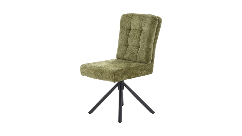 Polsterstuhl grün Drehstuhl Taschenfederkern Chenille - HEDIA