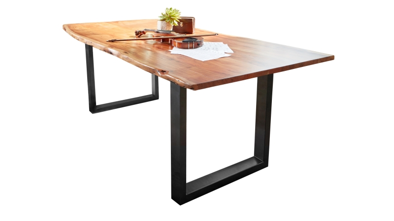 Esstisch Baumkantentisch 120 x 80 cm massive Akazie - AGRA