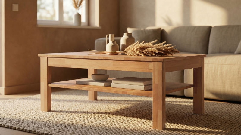 Couchtisch Massivholz Kernbuche geölt 104 x 62 cm - FENJA