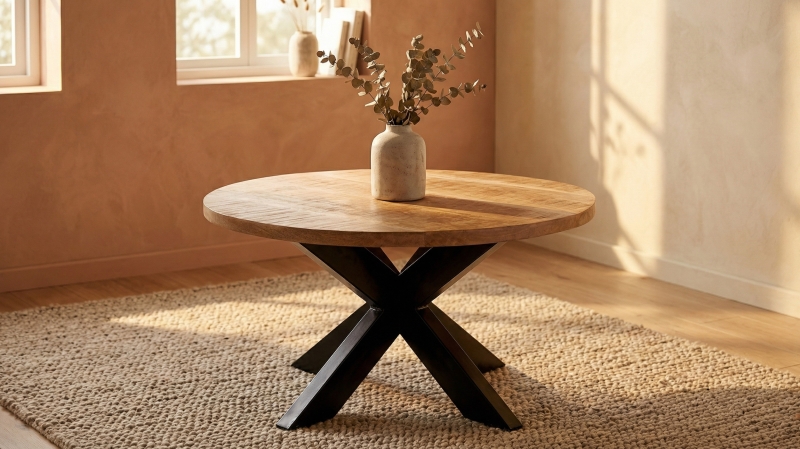 Couchtisch Massivholz rund - 80 x 80 cm - Mango - ACE