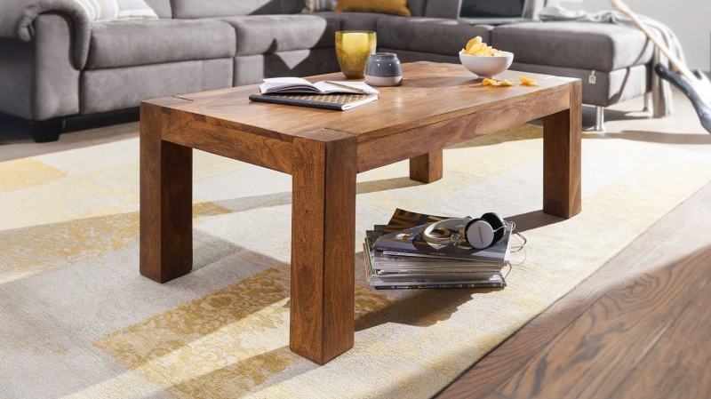 Couchtisch Sheesham massiv gebeizt 110 x 60 cm - ELLIS