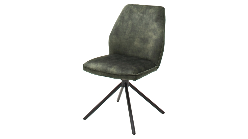 Polsterstuhl olive Metallgestell Velours Optik drehbar - OTTAWA