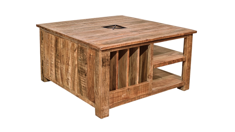 Couchtisch Akazie massiv lackiert 90 cm - montiert - ACANO