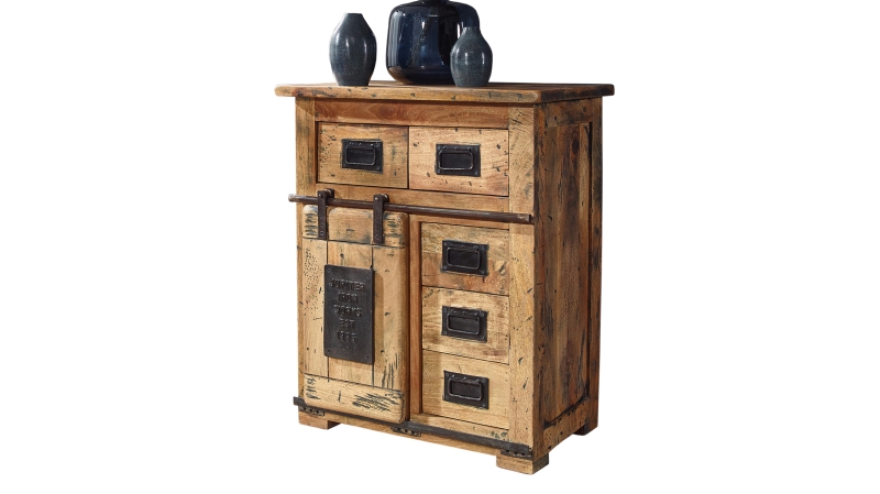 Kommode mit 5 Schubladen Mango massiv 70 x 45 cm - montiert - EMANUEL