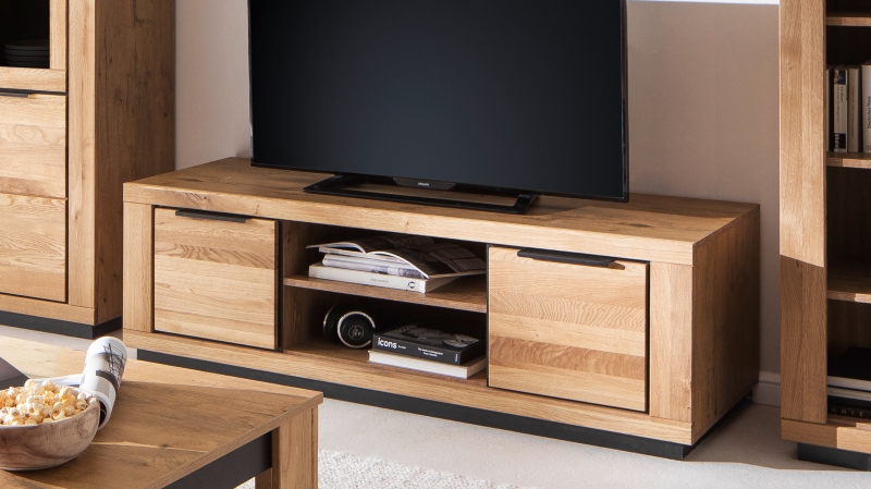 TV-Lowboard Wildeiche teilmassiv geölt 163 cm - GRENO