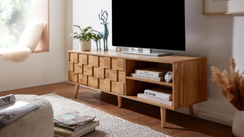 TV - Lowboard Eiche teilmassiv 160 cm - OAKVIN