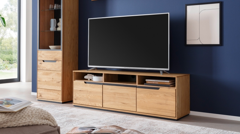 TV - Lowboard Wildeiche geölt teilmassiv 153 cm TV - Board - ARAYA