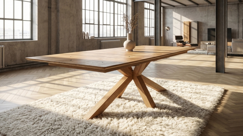 Esstisch Massivholztisch 180 cm in Wildeiche ausziehbar - RICARDO