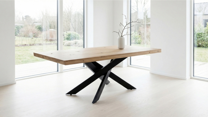 Esstisch Massivholztisch 200 x 100 cm Wildeiche geölt - AHUS