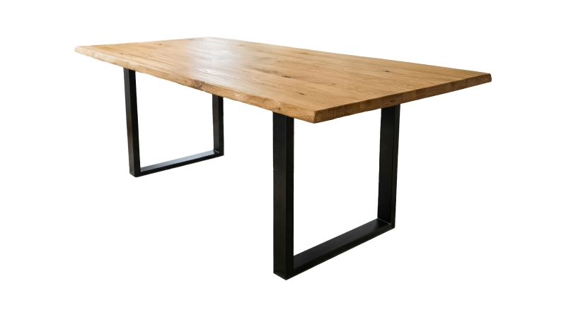 Esstisch Baumkantentisch Optik 180 cm Wildeiche massiv geölt - DALIUS