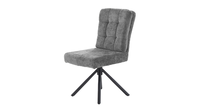 Polsterstuhl grau Drehstuhl Taschenfederkern Chenille - HEDIA