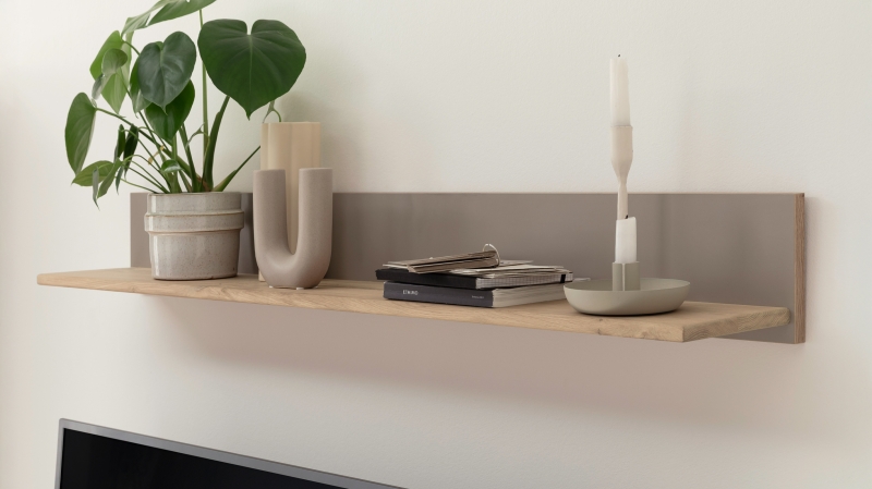 Wandboard Kristalleiche massiv geölt 130 cm - LARVIK