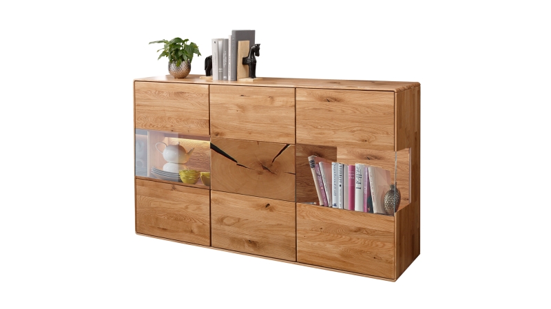 Sideboard Wildeiche massiv geölt - montiert - 150 cm - TORVEN