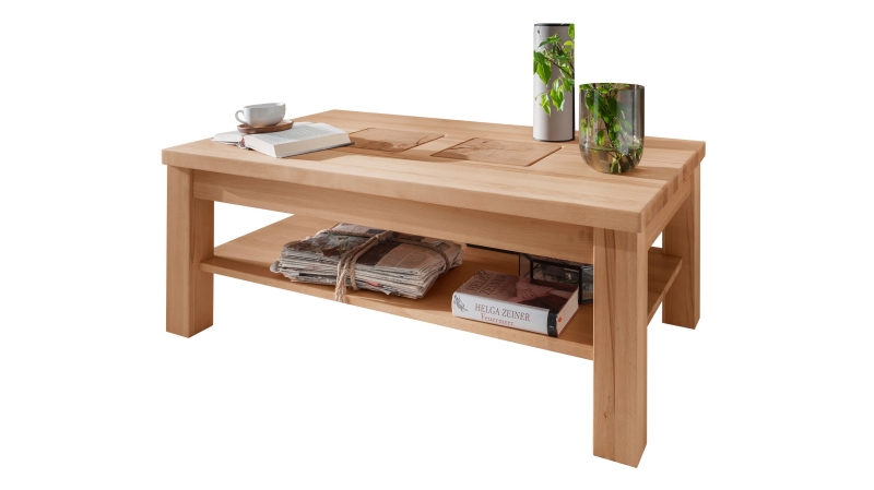 Couchtisch Massivholz Kernbuche geölt 118 x 70 cm - LUIS 